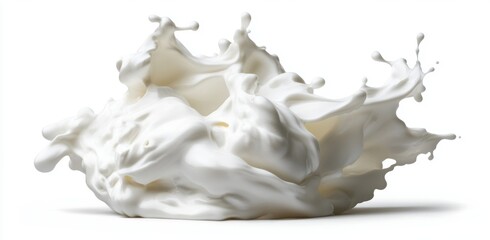 Splash of Whipped Cream on a White Surface Captured in Detail