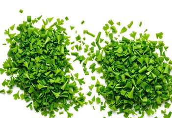 Vibrant green chopped parsley, finely textured, isolated on pure white , detail, parsley