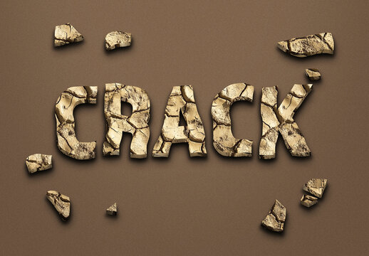 Text Effect Cracked Land