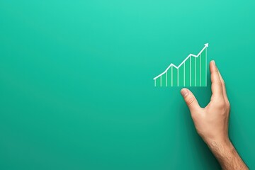 Professional Hand Holding Growth Graph Symbolizing Investment Success and Business Concept