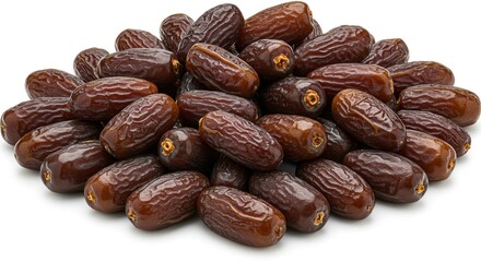 Obraz premium Pile of Sweet Medjool Dates Close Up Studio Shot Dried Fruit Healthy Snack Food