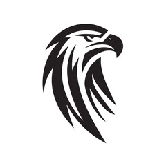 Tribal Eagle Silhouette Bold Black and White Vector Logo	