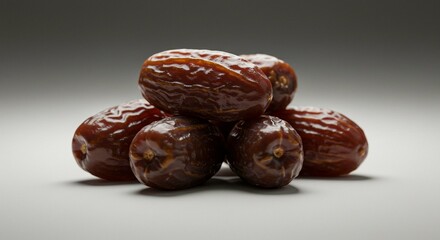 Obraz premium Close up of Sweet Juicy Medjool Dates Delicious Dried Fruit Snack Healthy Food
