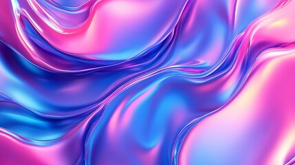 Naklejka premium Abstract Pink Blue Liquid Swirl Background Digital Art Modern Fluid Design Shiny Gradient Texture Smooth Iridescent Waves Elegant Pattern Wallpaper 