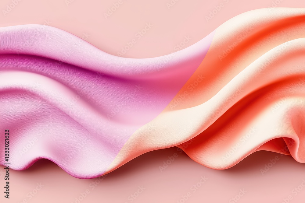 Poster soft pastel gradient fabric texture with smooth flowing waves in light colors