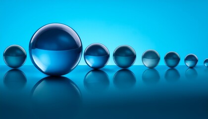 glossy spheres with internal blue reflection on split gradient