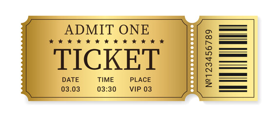 Gold ticket or golden pass