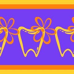 Medicine seamless teeth pattern for wrapping paper and fabrics and linens