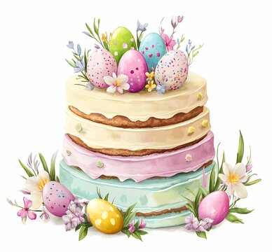 Adorable candy colors easer cake clipart