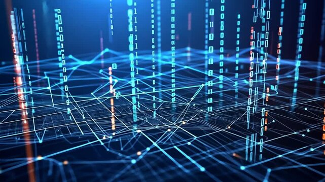 Abstract Network Connection Data Flow with Binary Code Visual Representation