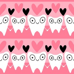 Fototapeta premium Medicine seamless teeth pattern for wrapping paper and fabrics and linens