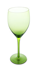 One empty clean glass isolated on white