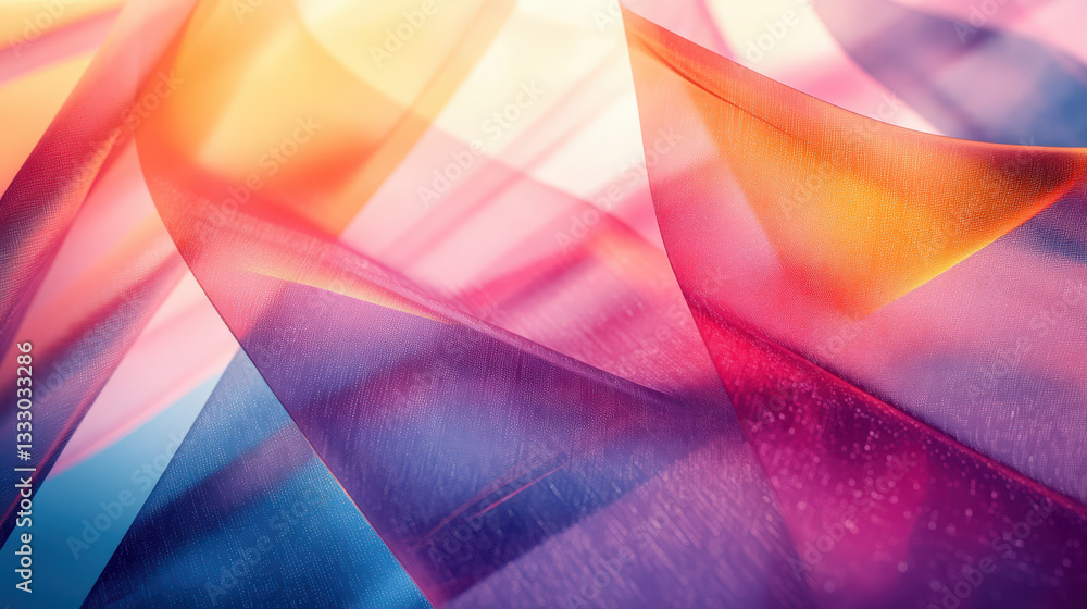 Poster abstract layers design. abstract layers graphic design featuring translucent material with orange, p