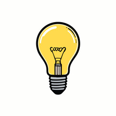 Illuminated Lightbulb Illustration Graphic Design. Vector image