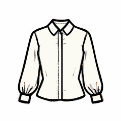 Long sleeve button up shirt illustration. Vector image