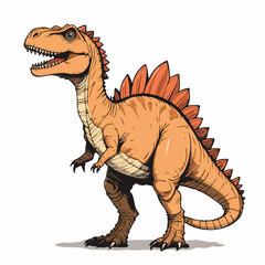 Naklejka premium Spined Dinosaur Illustration Hand-Drawn Style. Vector image
