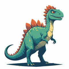 Fototapeta premium Spined Dinosaur Illustration. Vector image