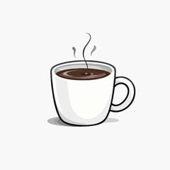 Obraz premium Steaming Cup of Coffee Illustration. Vector image