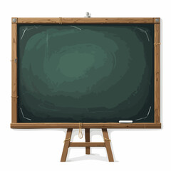 Wooden Framed Blackboard on Easel. Vector image