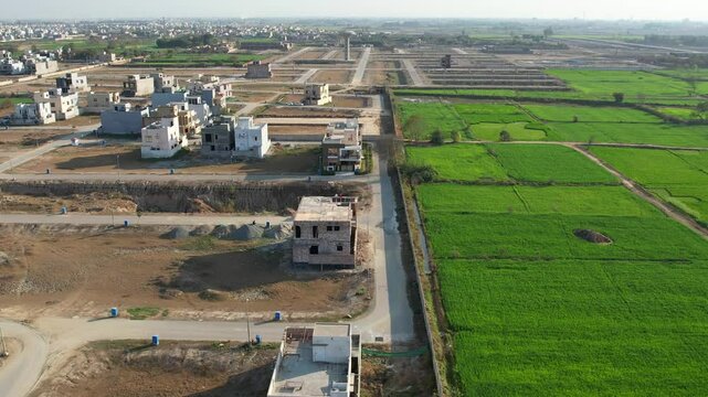 Beautiful Aerial view of village near Chakwal Pakistan on February 22, 2025.