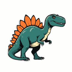 Cartoon Spiked Dinosaur Illustration Vector Graphic. Vector image