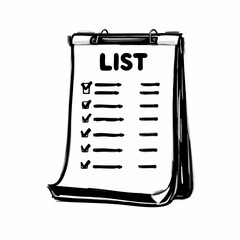 Checklist on Pad with Binder Clip. Vector image