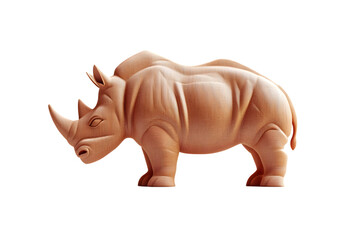 3D Rendered Rhino Sculpture with Intricate Details and Textured Surface for Design Projects