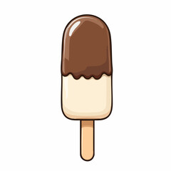 Chocolate Dipped Ice Cream Bar Illustration. Vector image