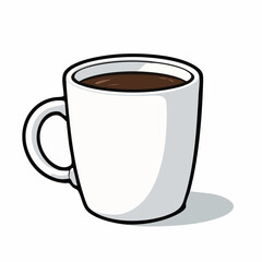Coffee Mug Illustration Simple Design. Vector image