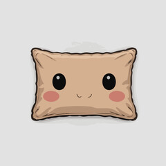 Cute Cartoon Pillow Vector Illustration. Vector image