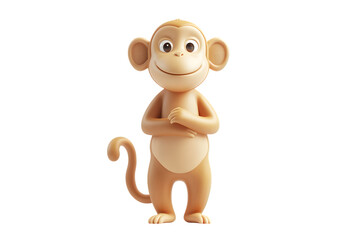 Obraz premium A cheerful cartoon monkey with a friendly smile perfect for childrens content and educational