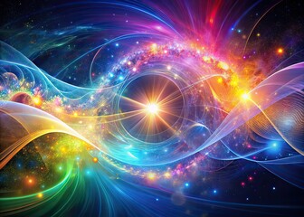 Fototapeta premium Abstract Fractal Light Waves - Rule of Thirds