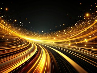 Abstract Golden Lines Night Photography Background