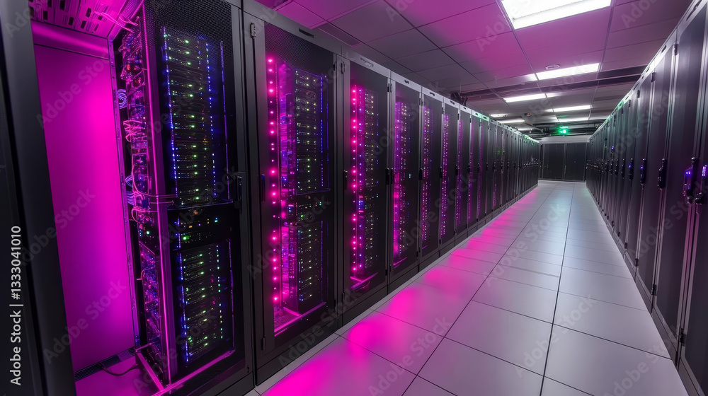 Aufkleber data center landing page. isometric servers computer marketing analytic or engine statistic storage 