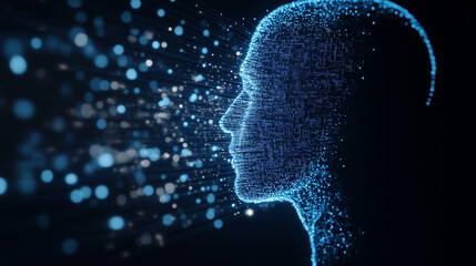 Digital Human Mind Visualization with Futuristic AI Interface  
