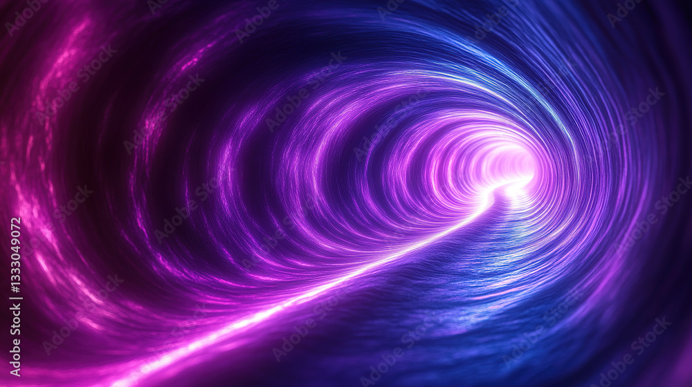 Poster exploring a cosmic tunnel of light outer space digital art vibrant colors abstract view sci-fi conce