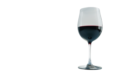 Glass of red wine 3D render icon isolated on white background