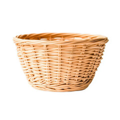 Fototapeta premium A simple, stylish basket designed for storage or decor, isolated on a clean white backdrop for a fresh look.