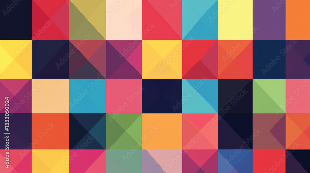 Poster colorful pixelated abstract background featuring a vibrant checkered pattern, perfect for enhancing 