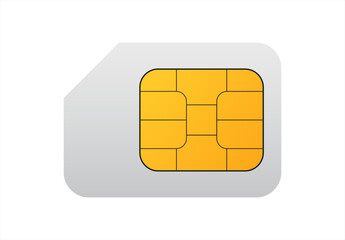 Vector Mobile Cellular Phone Sim Card Chip Isolated on Background. Vector 10 eps.