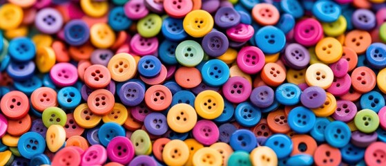 Fototapeta premium A vibrant assortment of buttons stacked together on a surface.
