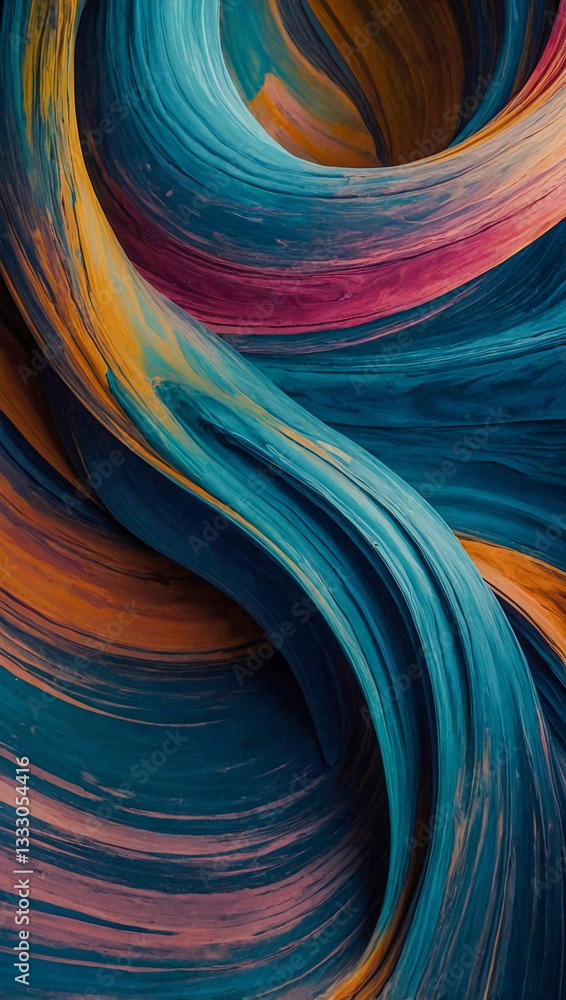 Aufkleber flowing abstract patterns with bold colorful contrasts
