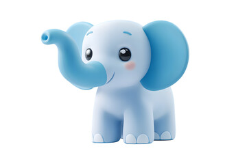 Adorable Baby Elephant Cartoon with Blue and White Colors Perfect for Childrens Books Websit