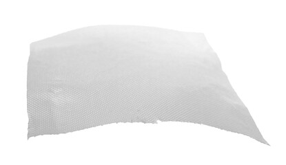 Paper kitchen towels flying, disposable, isolated on white, clipping path