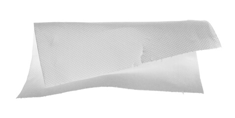 Paper kitchen towels flying, disposable, isolated on white, clipping path