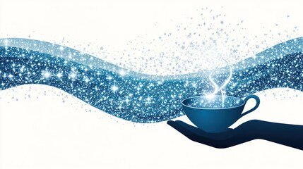 Magical Coffee Cup Held by Hand