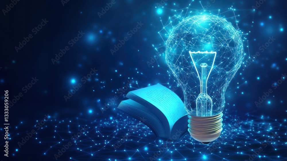 Aufkleber illuminated knowledge on a digital network