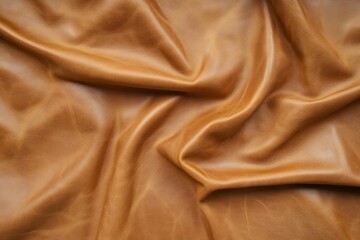 Textured brown leather folded, warm lighting. AI image