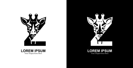 giraffe head logo design combined with the letter Z