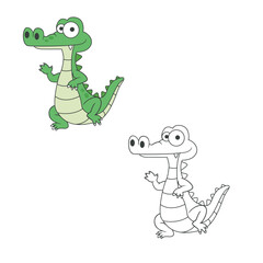 Fototapeta premium alligator vector illustration. Cartoon. Drawing. Simple design. Easy to edit. 